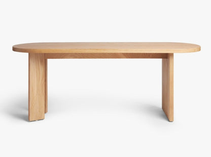 블러 프 타원형 목재 벤치